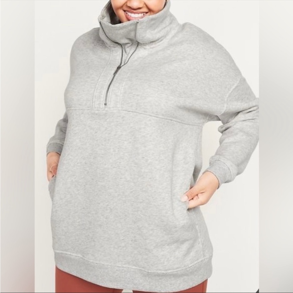 NWOT - Old Navy Oversized Half Zip Sweatshirt - Grey